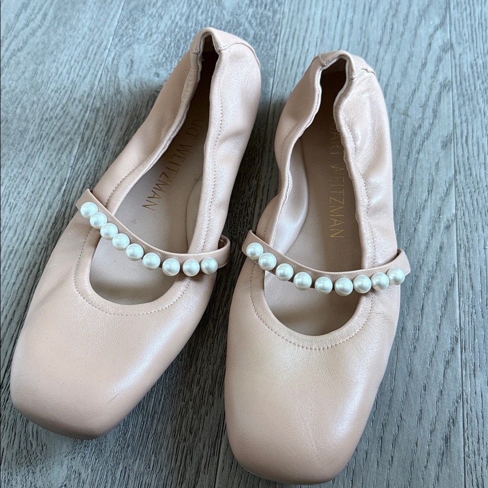 Stuart Weitzman Pink Dress Shoes with Pearl Accent - Picture 2 of 4